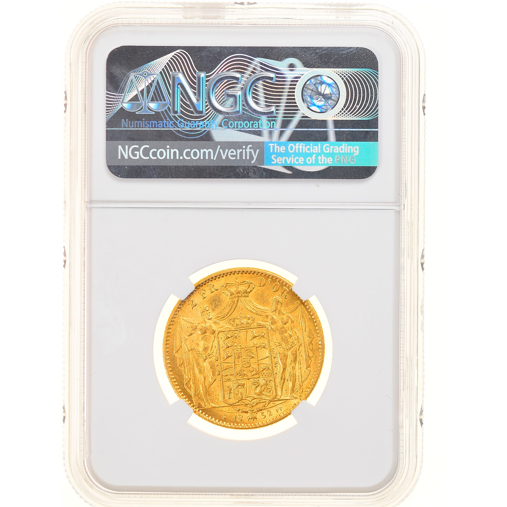 Danimarca, Frederik VII, 2 Frederiks, 1852, Altona, Oro, NGC, MS63