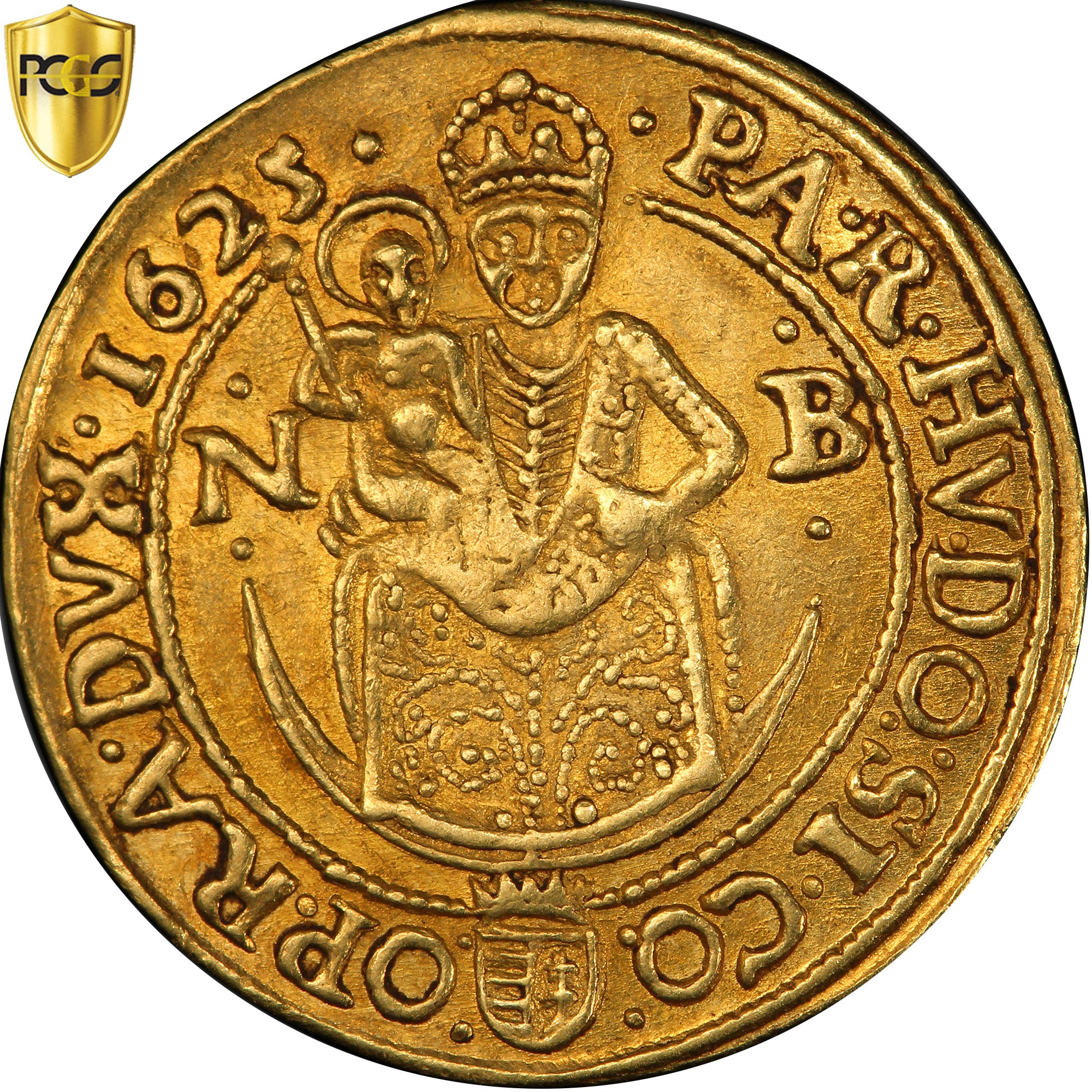 TRANSILVANIA, Gábor Bethlen, Ducat, 1625, Baia mare, Oro, PCGS, AU55