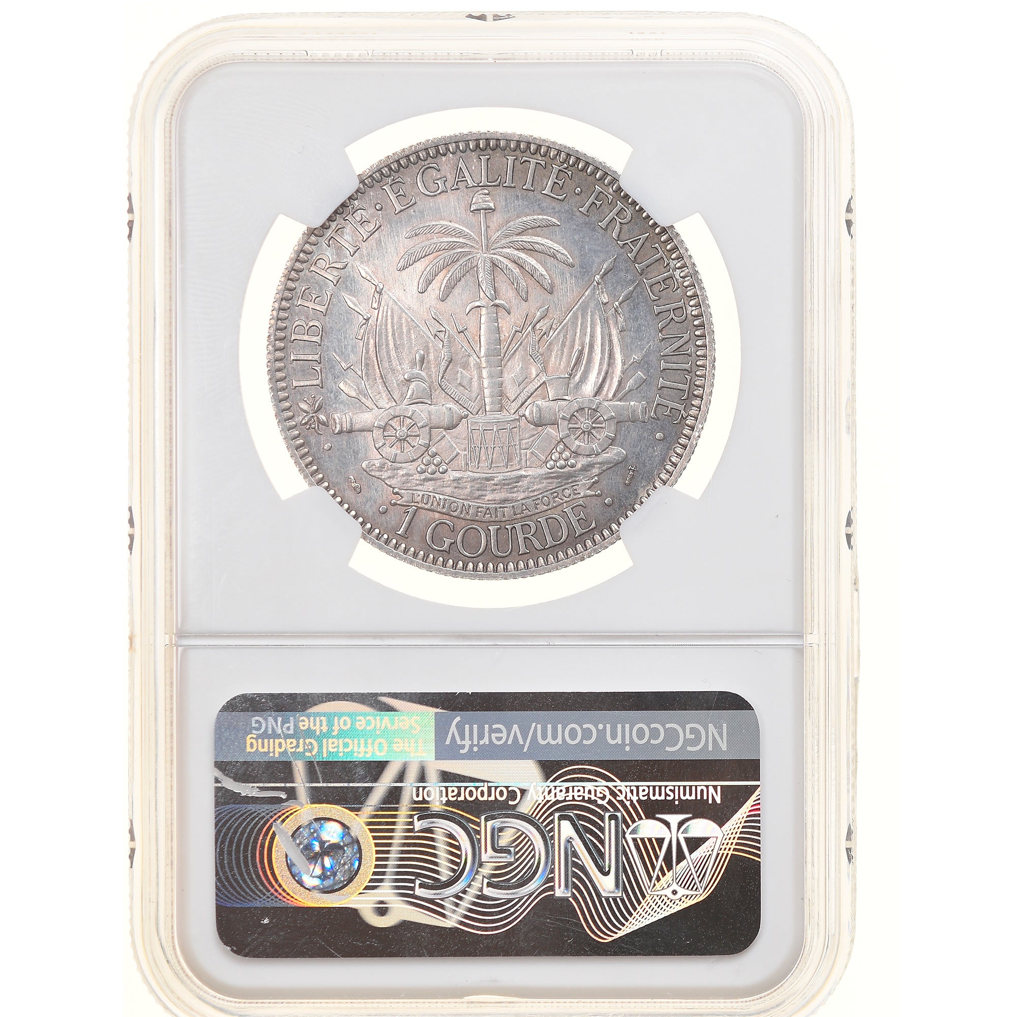 Coin, Haiti, Gourde, 1881, Very rare, NGC, PF62, MS(60-62), Silver, KM:Pn84