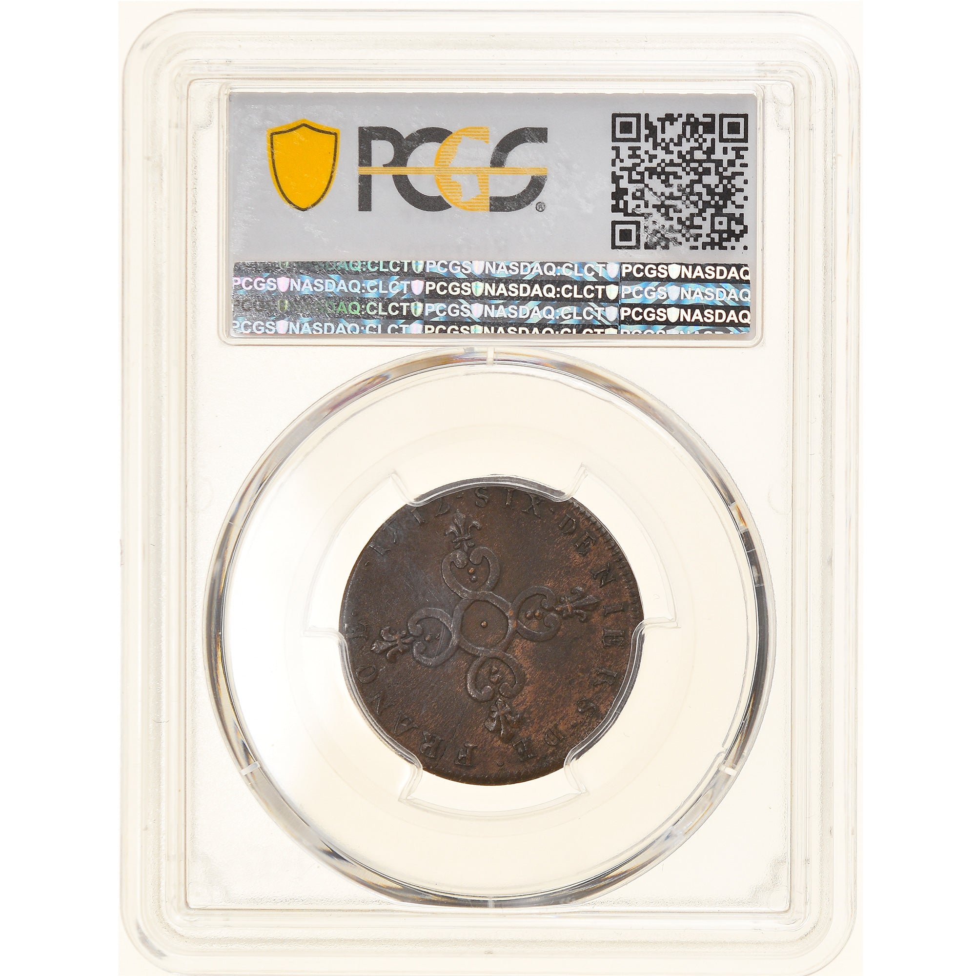 Frankrijk, Louis XIV, 6 Deniers, 1712, Montpellier, Restrike, Koper, PCGS, AU50