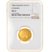 Free city of Hamburg, Ducat, 1808, Hamburg, Gold, NGC, MS61, Friedberg:1140