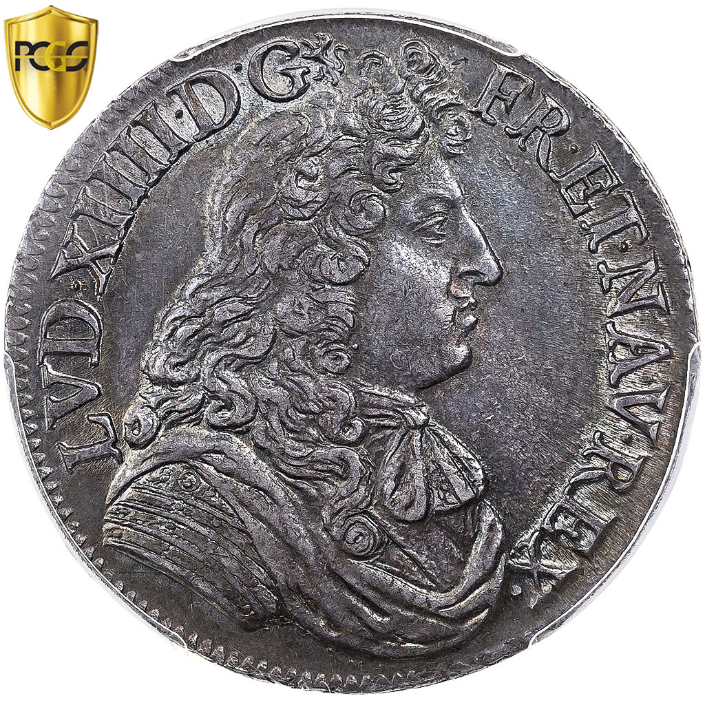 Frankrijk, Louis XIV, 1/2 Écu à la cravate, 1679, Lyon, Zilver, PCGS, AU58
