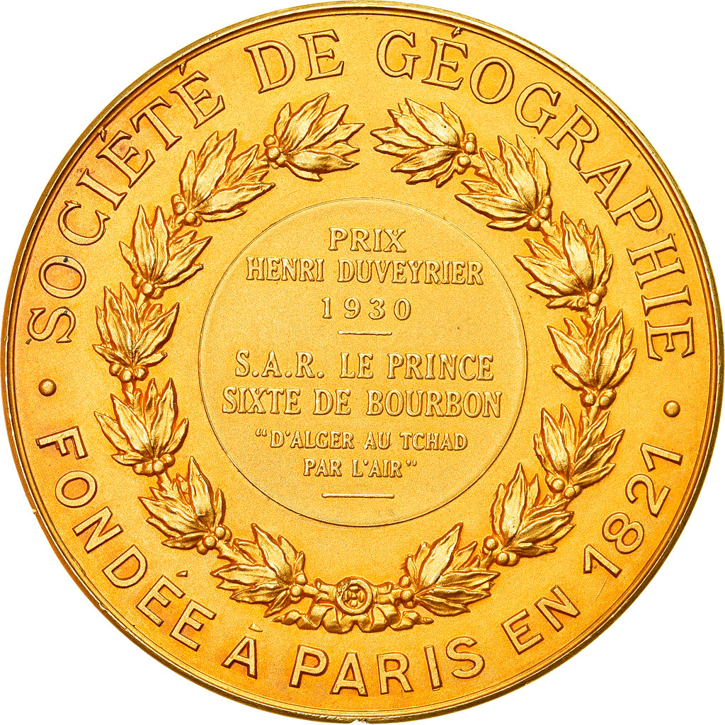 France, Medal, Société de géographie, Prix Henri Duveyrier, 1930, MS(64)