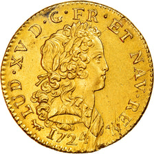 Francja, Louis XV, Double Louis d'or Mirliton, 1724, Paris, Bardzo rzadkie