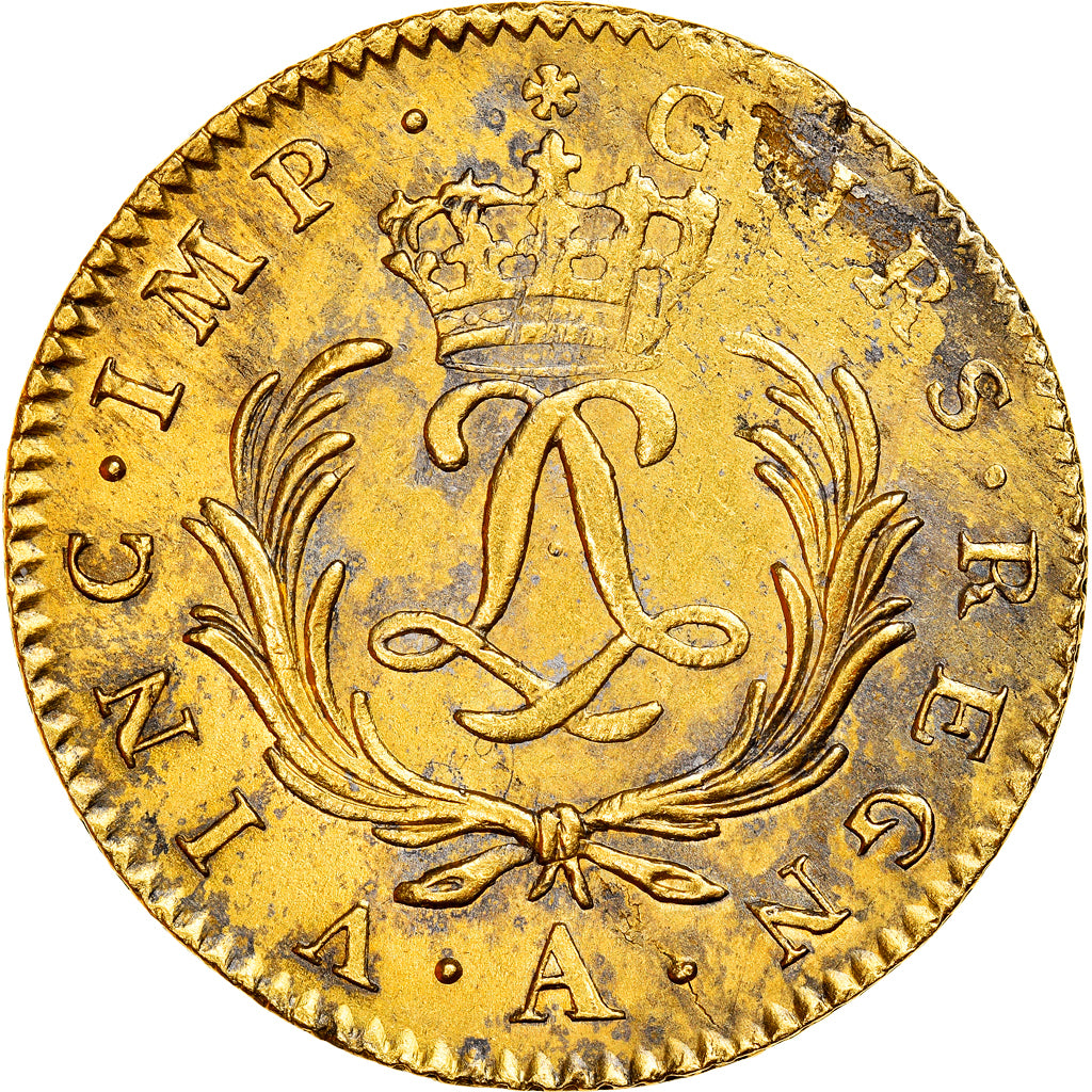 Francja, Louis XV, Double Louis d'or Mirliton, 1724, Paris, Bardzo rzadkie
