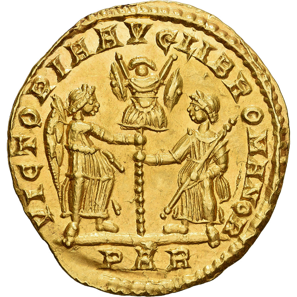 Magnentius, Solidus, 350-351, Arles, Bardzo rzadkie, Złoto, MS(60-62), RIC:132