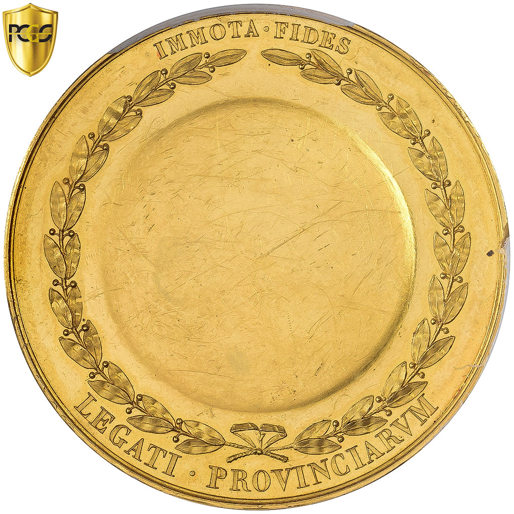 France, Médaille, Charles X, Sacre à Reims, 1825, Or, Test Cut-UNC Detail, PCGS