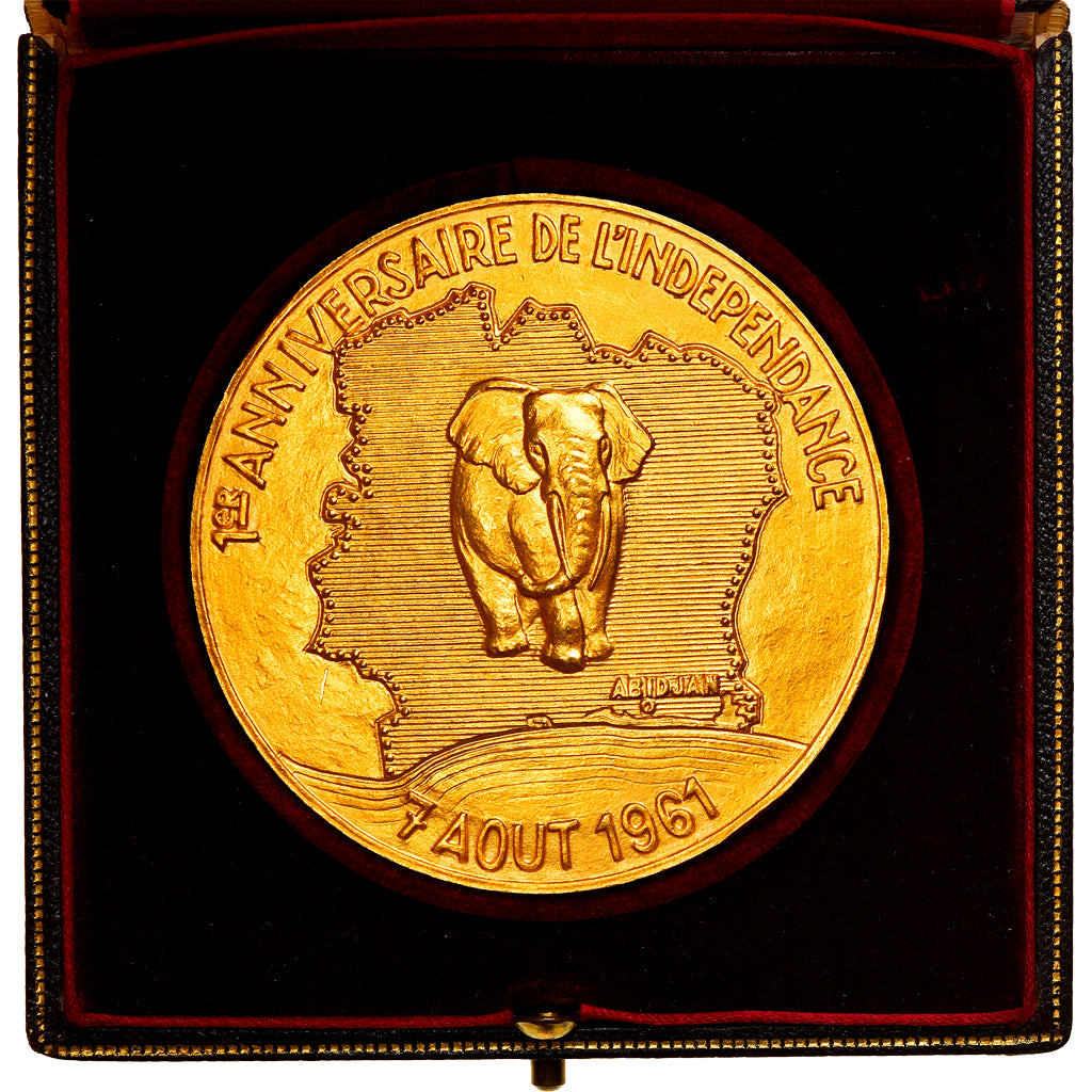 Wybrzeże Kości Słoniowej, medal, Felix Houphouet-Boigny, 1961, Złoto
