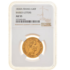 Frankrijk, Charles X, 40 Francs, 1830, Paris, Raised edge, Goud, NGC, AU55