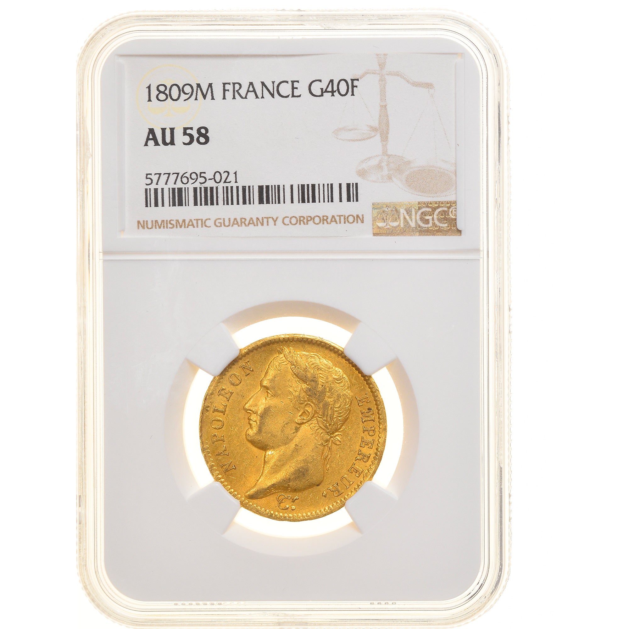 Monnaie, France, Napoléon I, 40 Francs, 1809, Toulouse, Rare, NGC, AU58, SUP