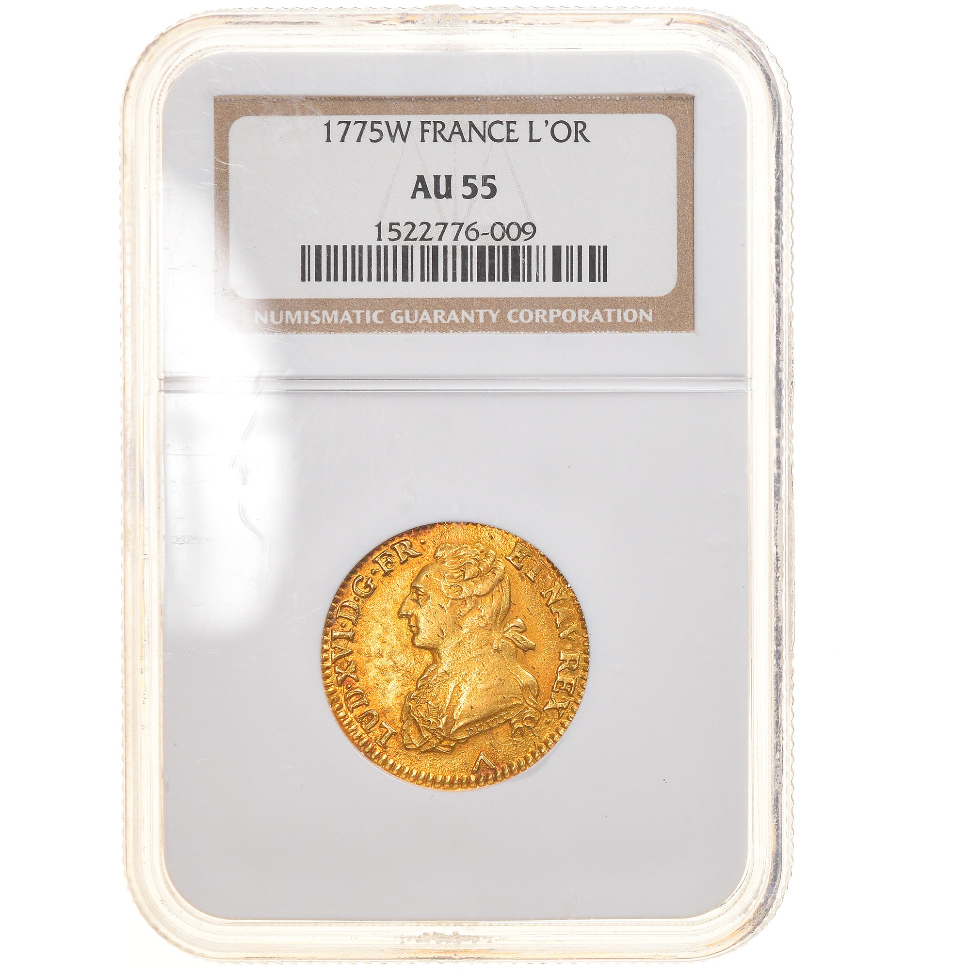 France, Louis XVI, Louis d'or au buste habillé, 1775, Lille, Gold, NGC, AU55