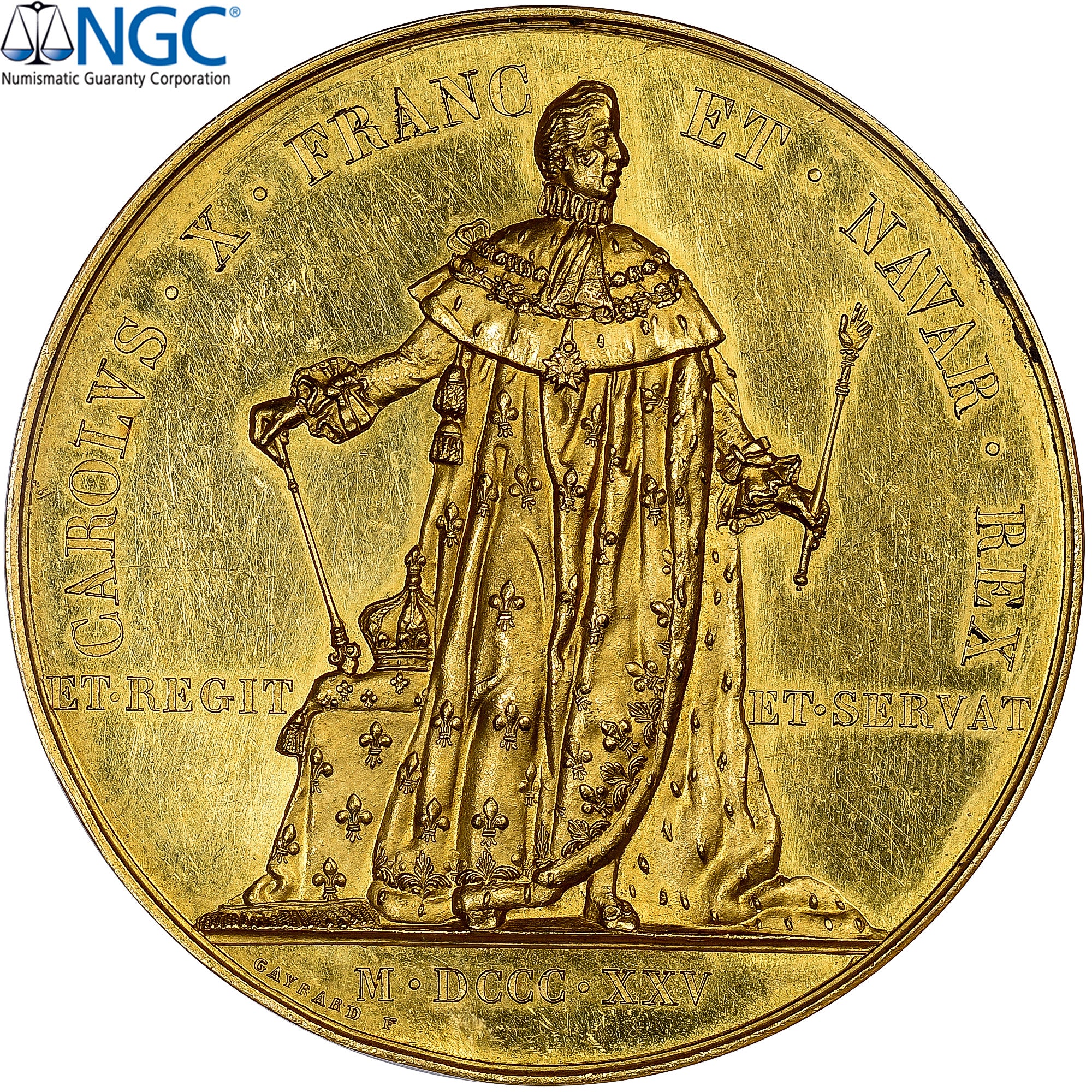 Frankrijk, Medaille, Charles X, Sacre, 1825, Goud, Gayrard, NGC, MS61