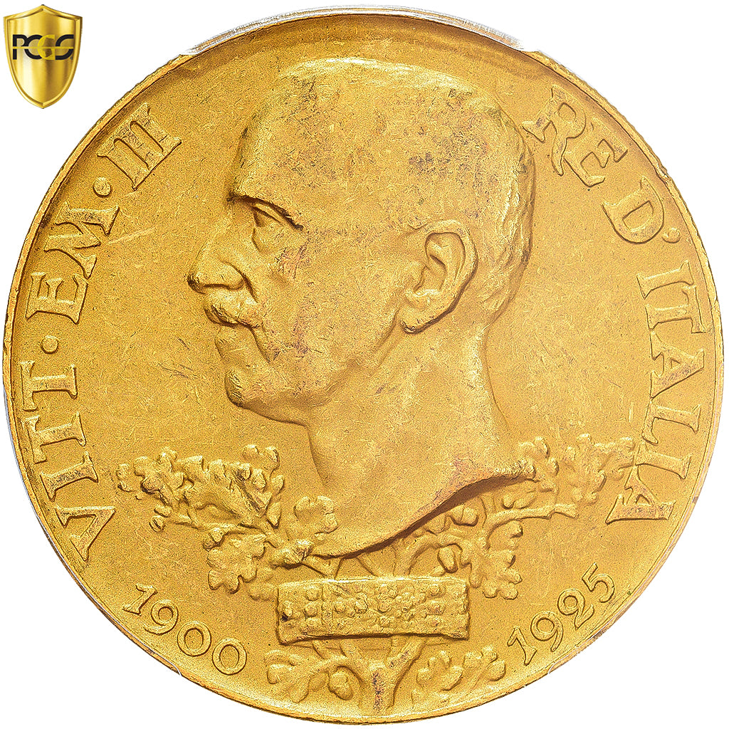 Italia, Vittorio Emanuele III, 100 Lire, 1925, Rome, Oro, PCGS, MS61, KM:66