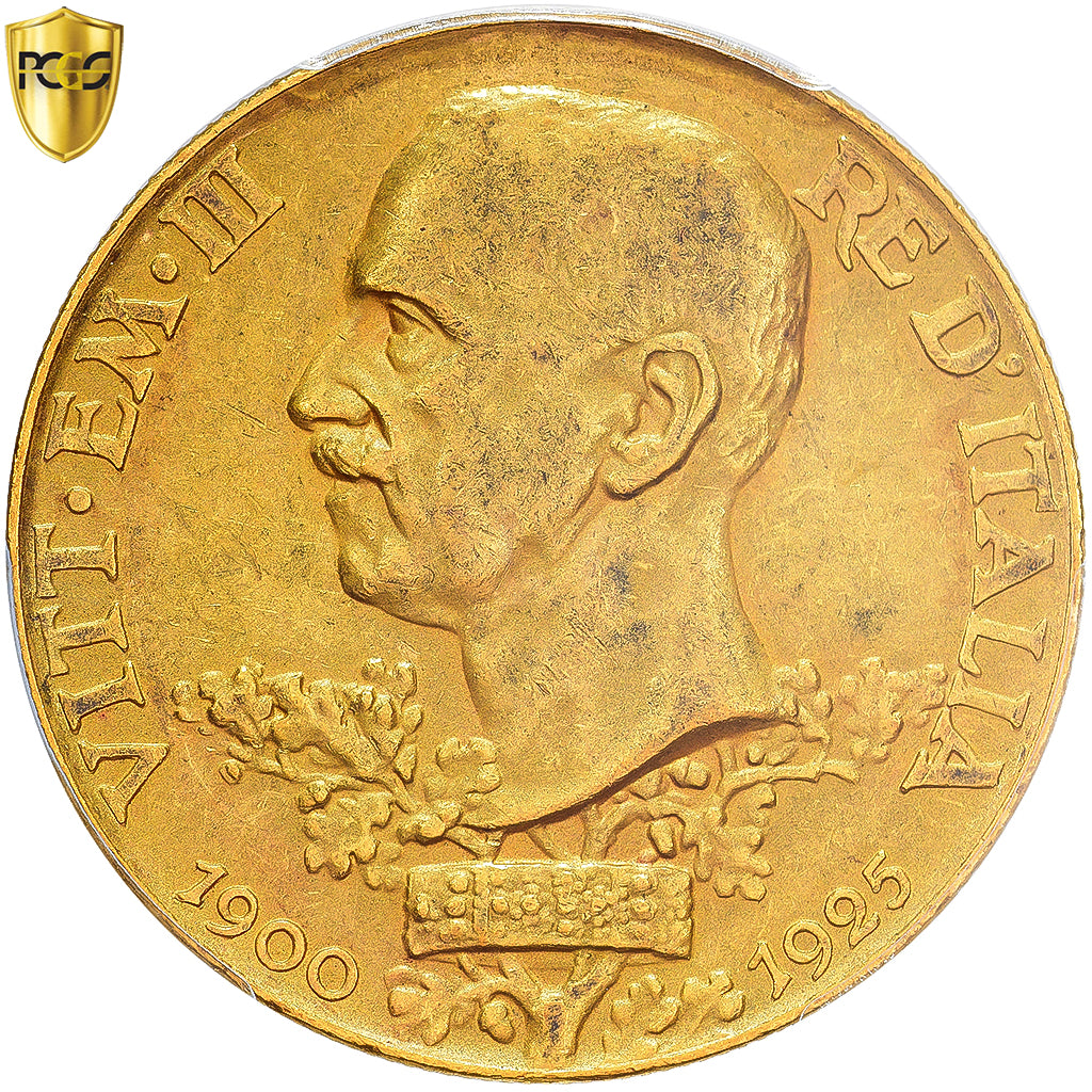 Italia, Vittorio Emanuele III, 100 Lire, 1925, Rome, Oro, PCGS, AU55, KM:66