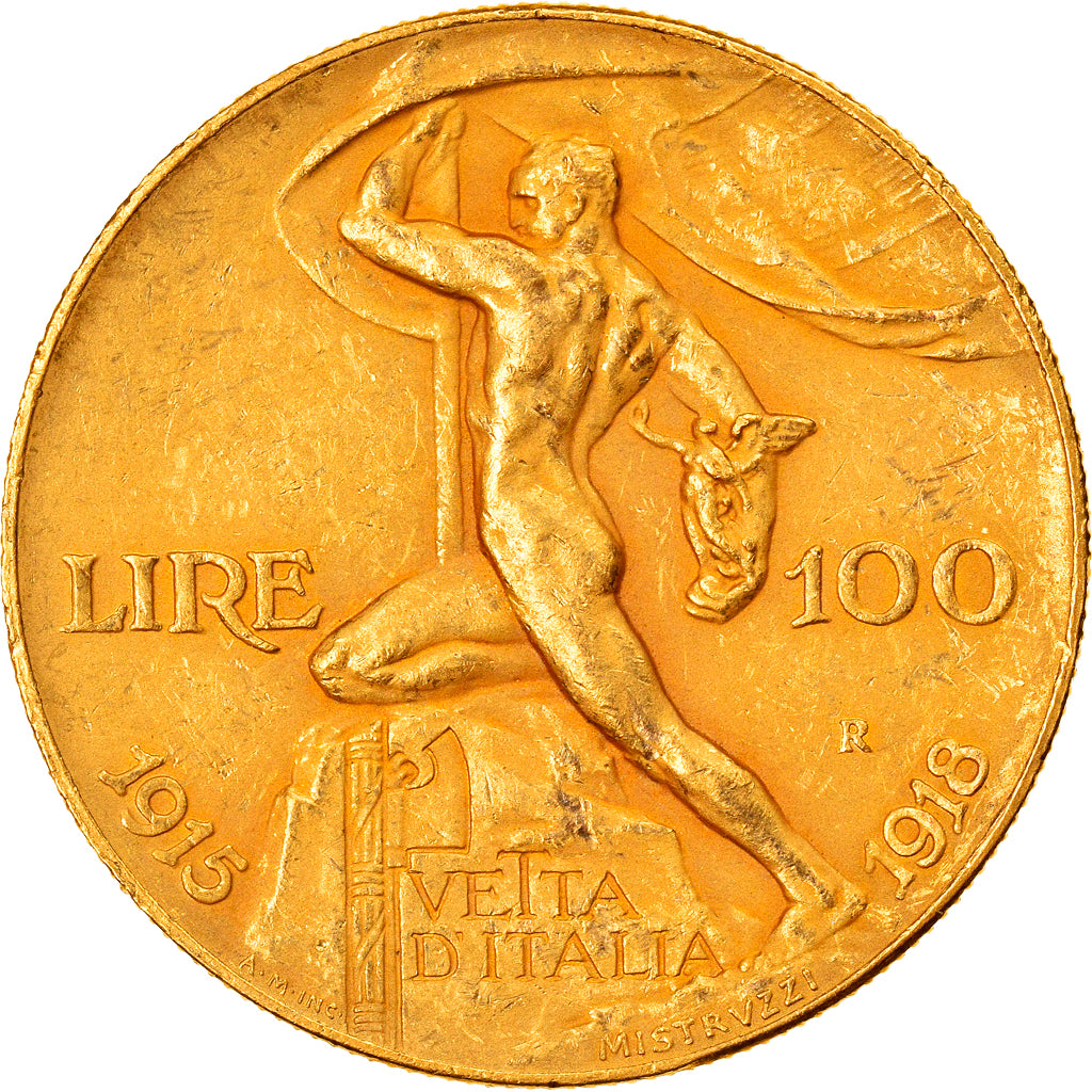 Italia, Vittorio Emanuele III, 100 Lire, 1925, Rome, Oro, PCGS, AU58, KM:66