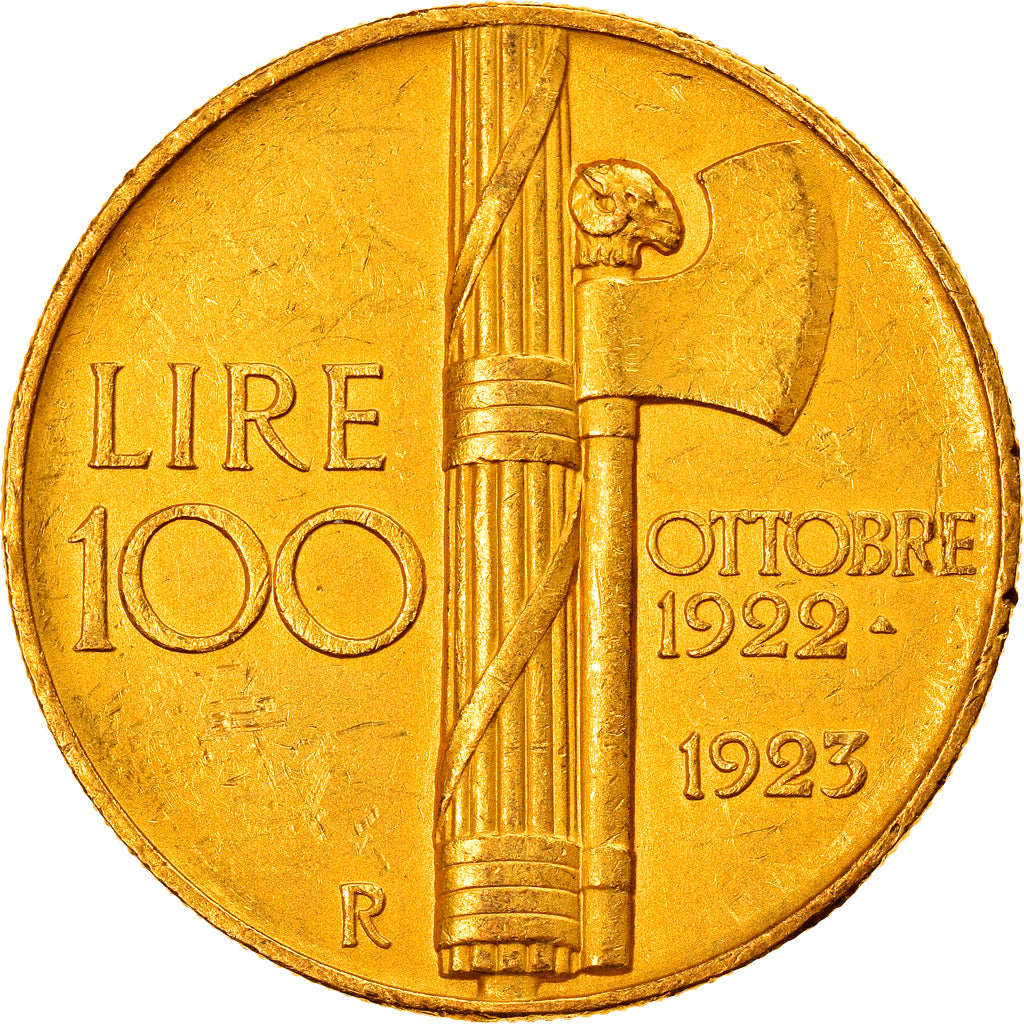 Italia, Vittorio Emanuele III, 100 Lire, 1923, Rome, Oro, PCGS, AU58, KM:65