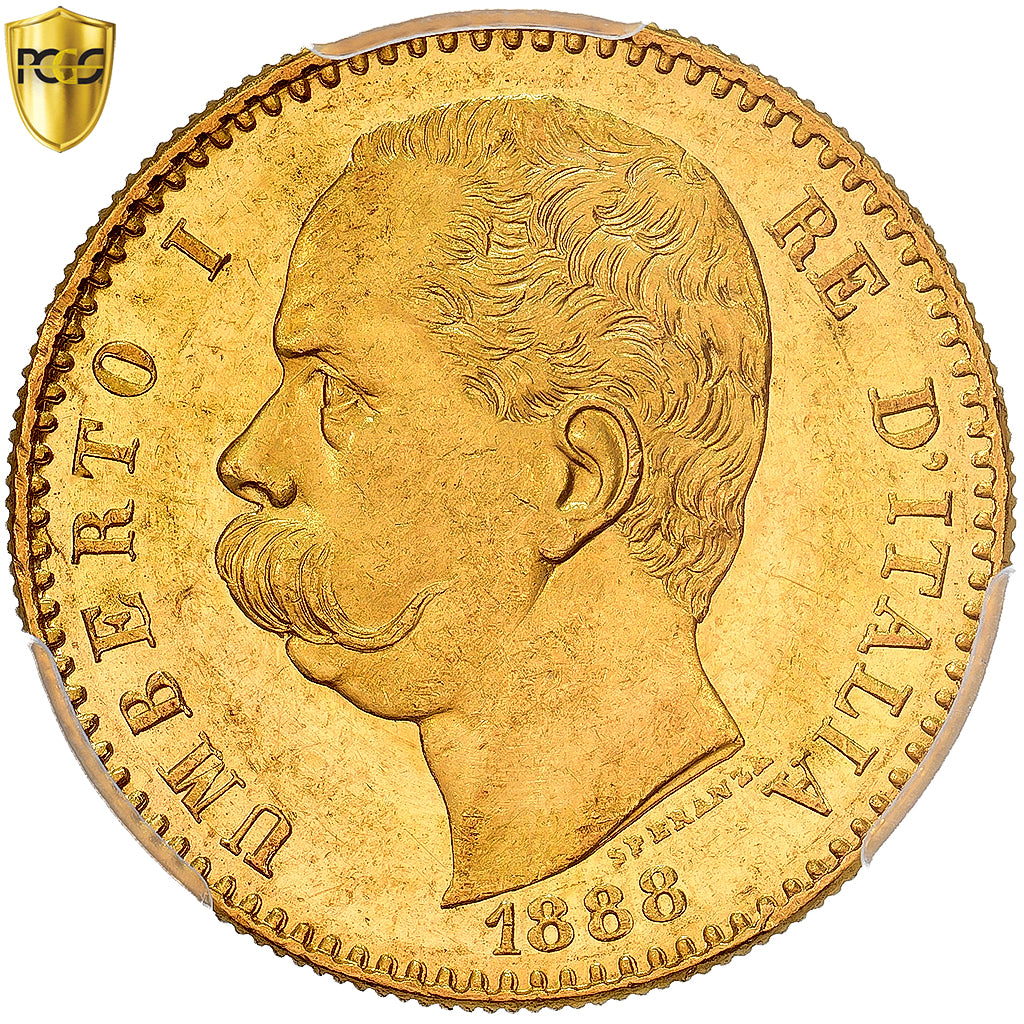 Italië, Umberto I, 50 Lire, 1888, Rome, Goud, PCGS, MS61, KM:25