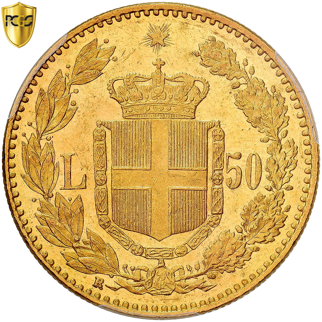 Italië, Umberto I, 50 Lire, 1888, Rome, Goud, PCGS, MS61, KM:25