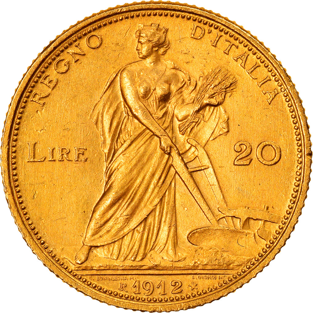 Italie, Victor-Emmanuel III, 20 Lire, 1912, Rome, Or, PCGS, Cleaned UNC Detail