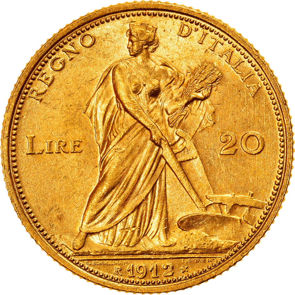 Italie, Victor-Emmanuel III, 20 Lire, 1912, Rome, Or, PCGS, MS63, Friedberg:28