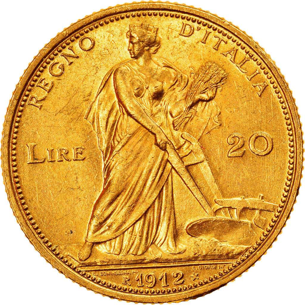 Italia, Vittorio Emanuele III, 20 Lire, 1912, Rome, Oro, PCGS, MS62