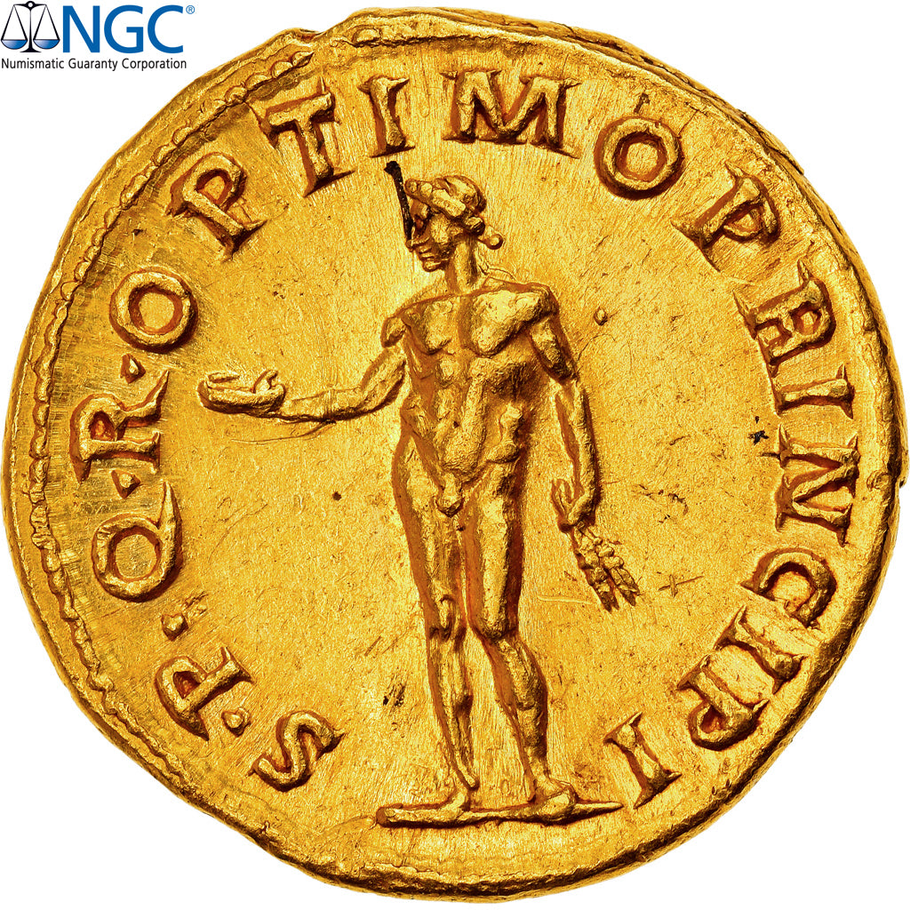 Trajan, Aureus, 113-114, Rome, Or, NGC, AU 5/5-3/5, RIC:275