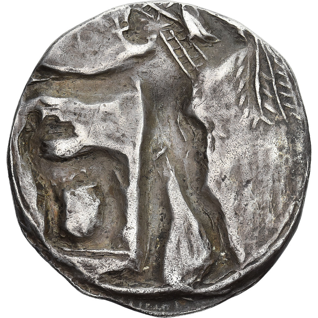 Bruttium, Stater, ca. 500-480 BC, Kaulonia, Silver, AU(55-58), HGC:1-1417, HN