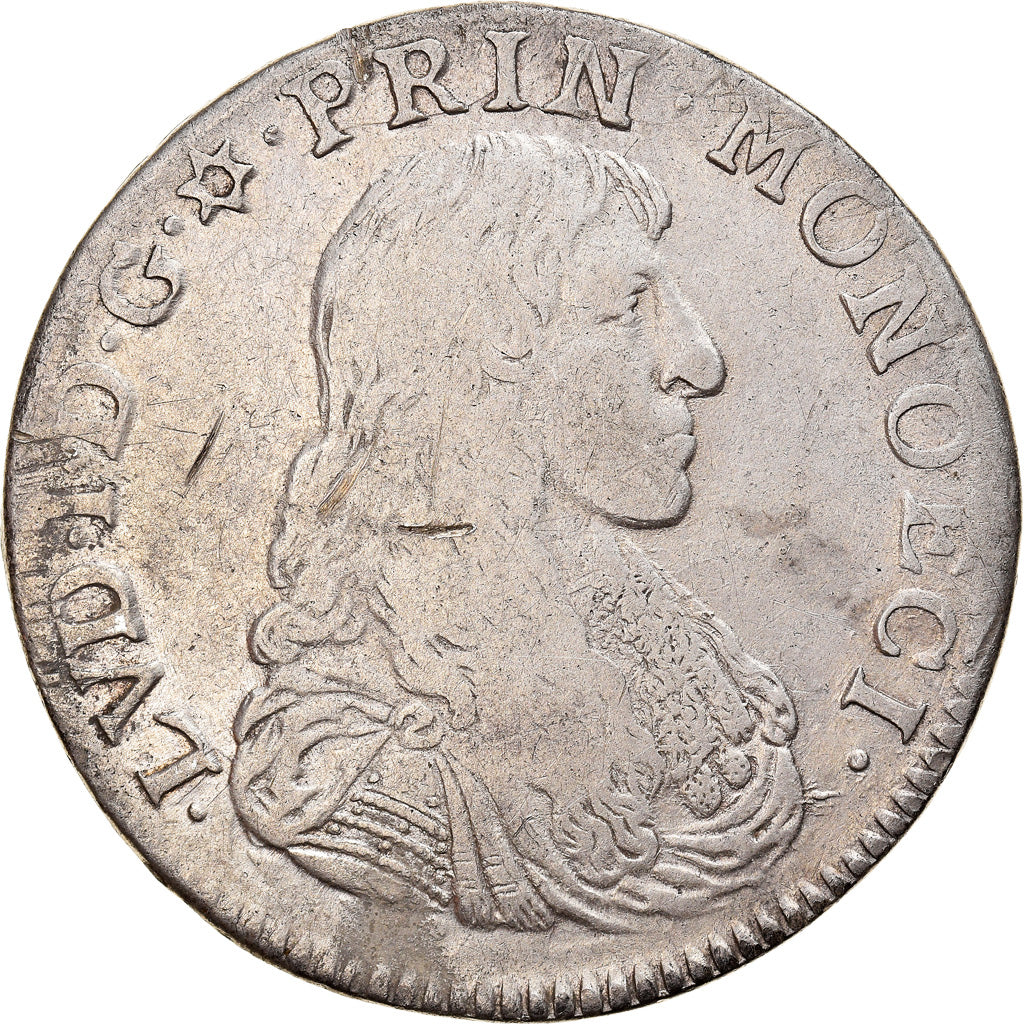 Monaco, Louis I, Ecu de 3 Livres (60 Sols), 1668, Monaco, Very rare, Silver