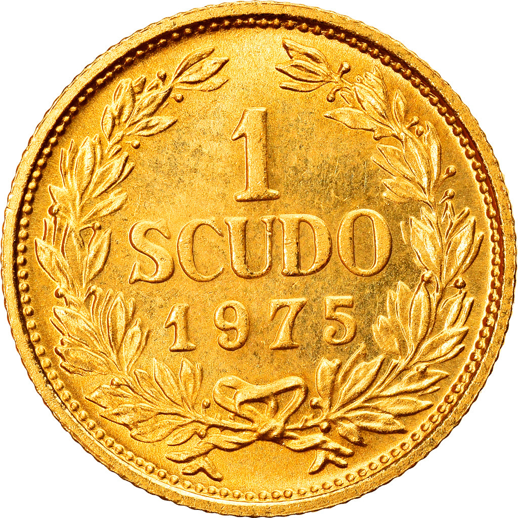 San Marino, Scudo, 1975, Rome, Gold, MS(60-62), KM:49