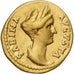 Sabina, Aureus, 133-135, Rome, Very rare, Gold, VF(30-35), RIC:2553