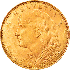 Coin, Switzerland, 10 Francs, 1922, Bern, MS(63), Gold, KM:36