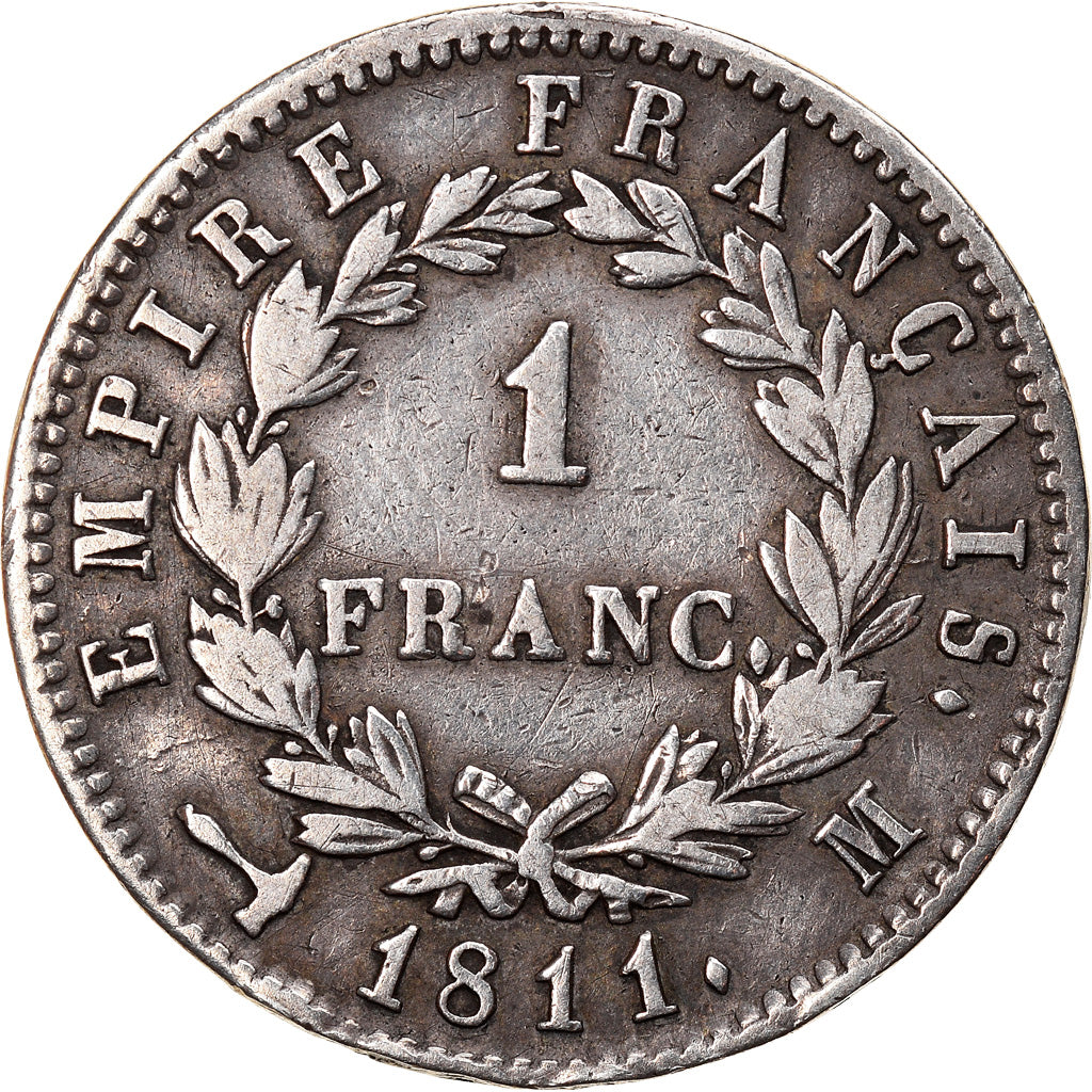 Moneta, Francja, Napoléon I, Franc, 1811, Toulouse, EF(40-45), Srebro