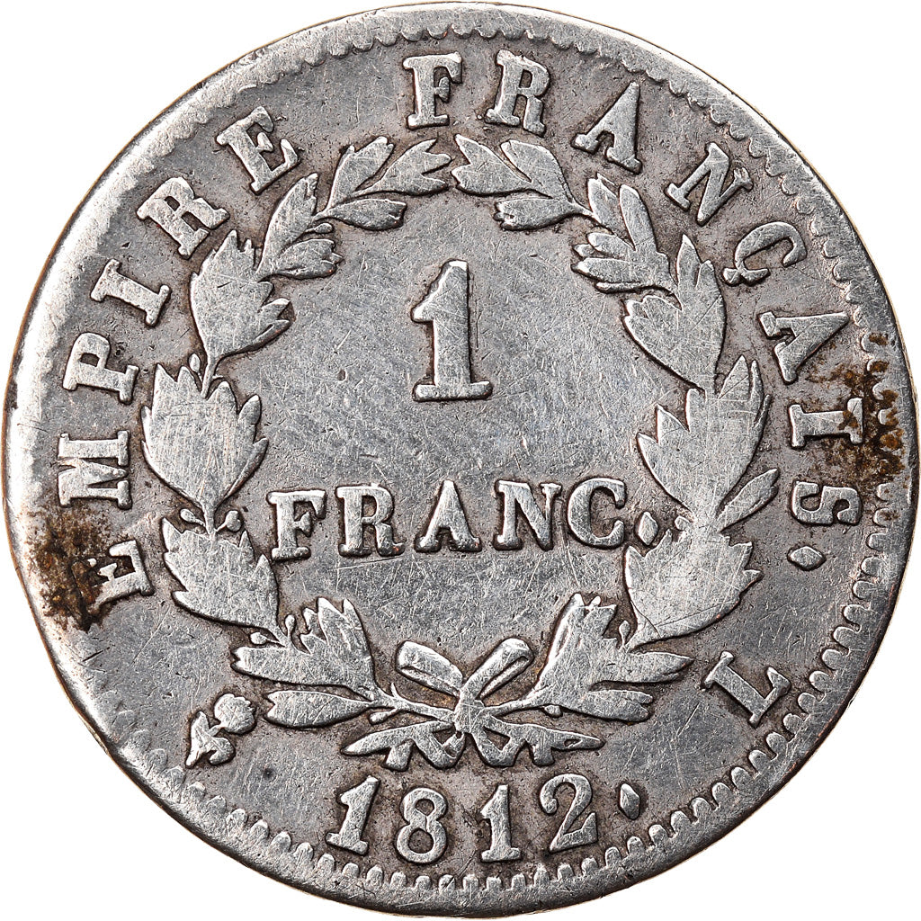Coin, France, Napoléon I, Franc, 1812, Bayonne, VF(20-25), Silver, KM:692.9