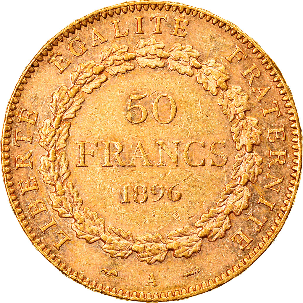 Frankrijk, 50 Francs, Génie, 1896, Paris, Goud, PCGS, AU55, Gadoury:1113