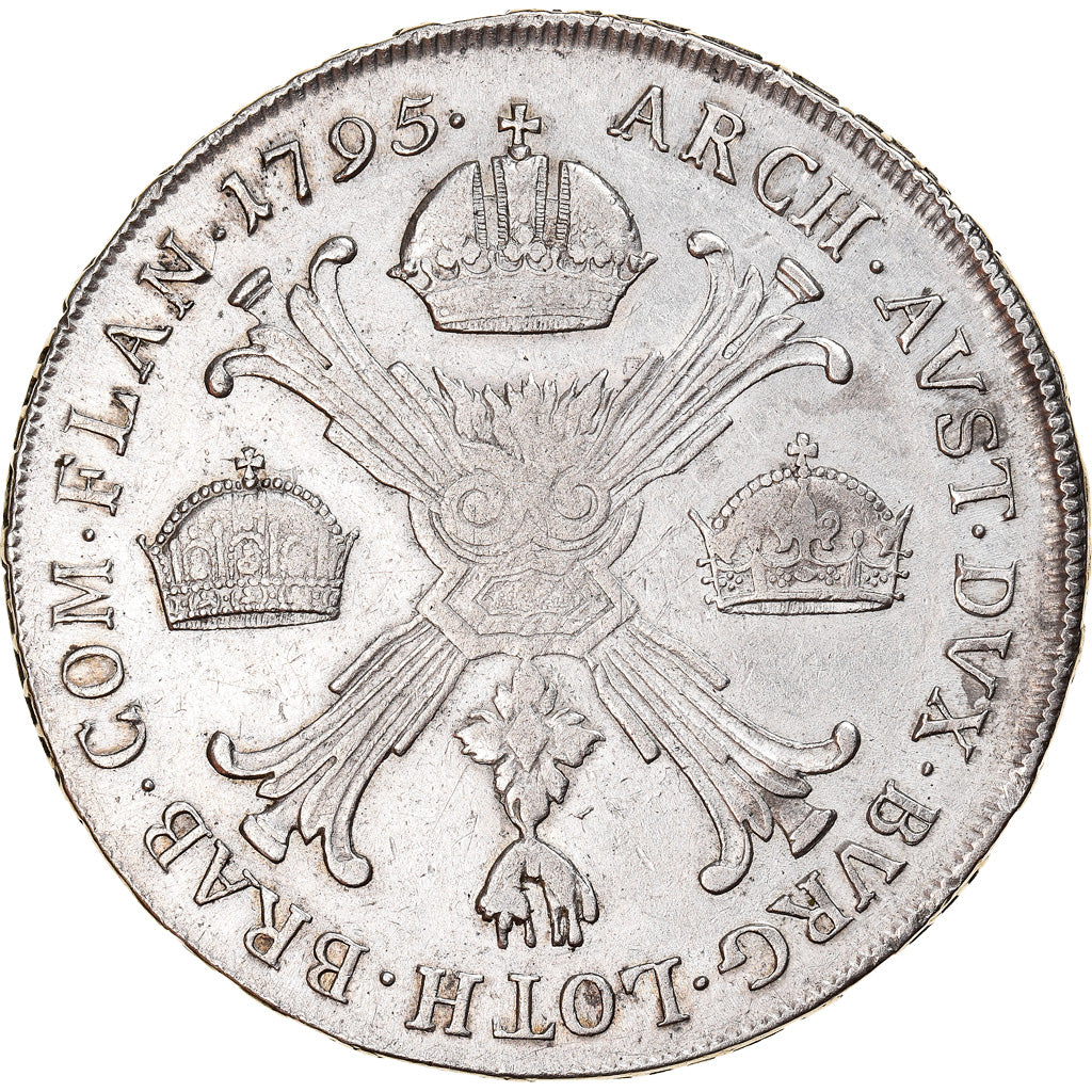 Moneta, NIDERLANDY AUSTRIACKIE, Franz II, Kronenthaler, 1795, VF(30-35), Srebro