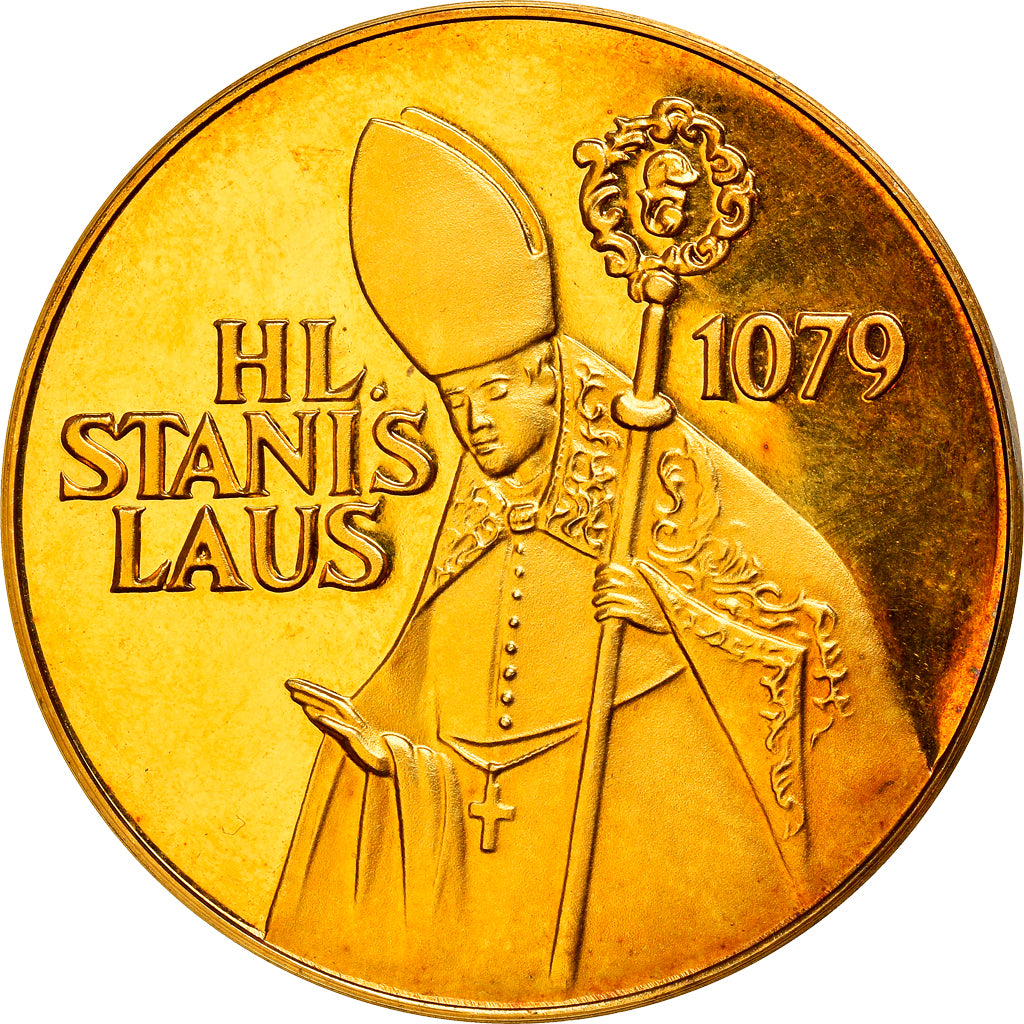 Vatican, Médaille, Jean-Paul II, Martyr de Stanislas de Szczepanów, 1979, Or