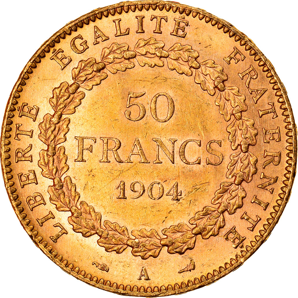 France, 50 Francs, Génie, 1904, Paris, Gold, AU(50-53), Gadoury:1113, KM:831