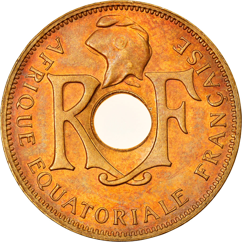 África ecuatorial francesa, 25 Centimes, 1943, Pretoria, Very rare, Aluminio -