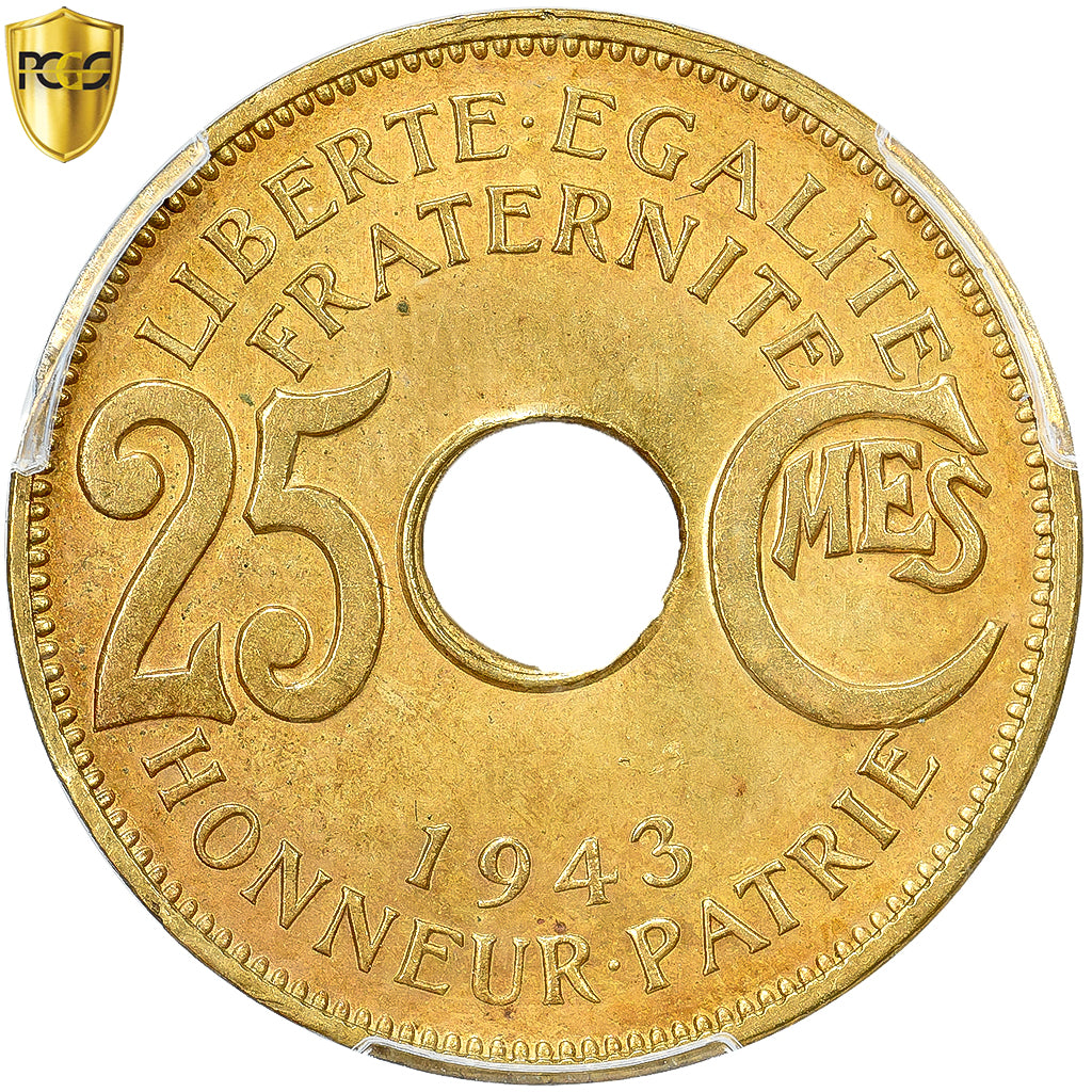 África Equatorial Francesa, 25 Centimes, 1943, Pretoria, Muito
