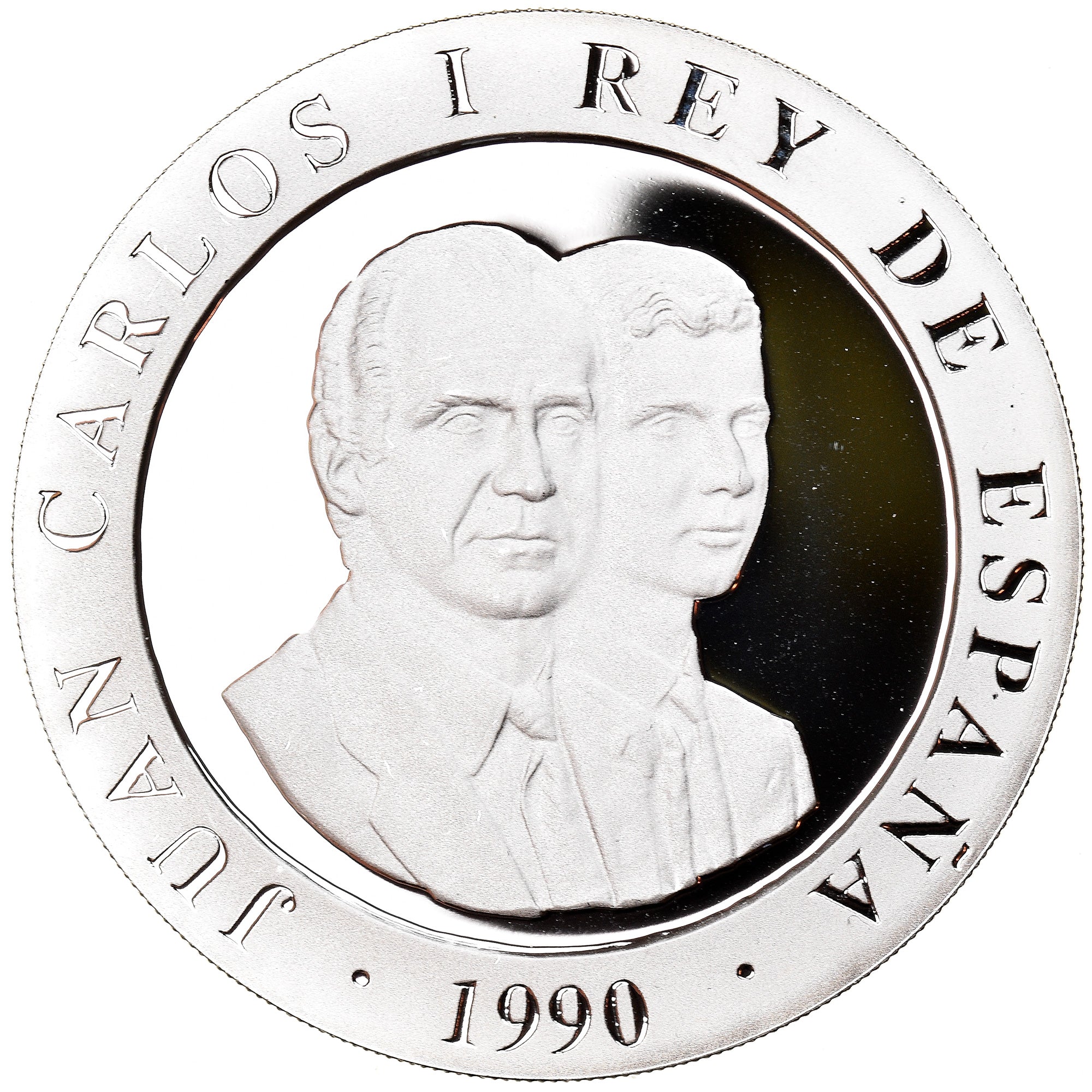 Moneta, Hiszpania, Juan Carlos I, 2000 Pesetas, 1990, Proof, MS(64), Srebro