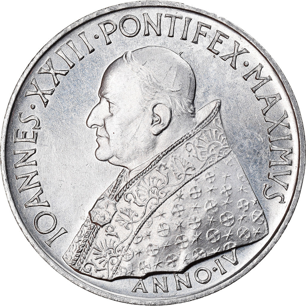 Coin, VATICAN CITY, John XXIII, 10 Lire, 1962, MS(63), Aluminum, KM:70