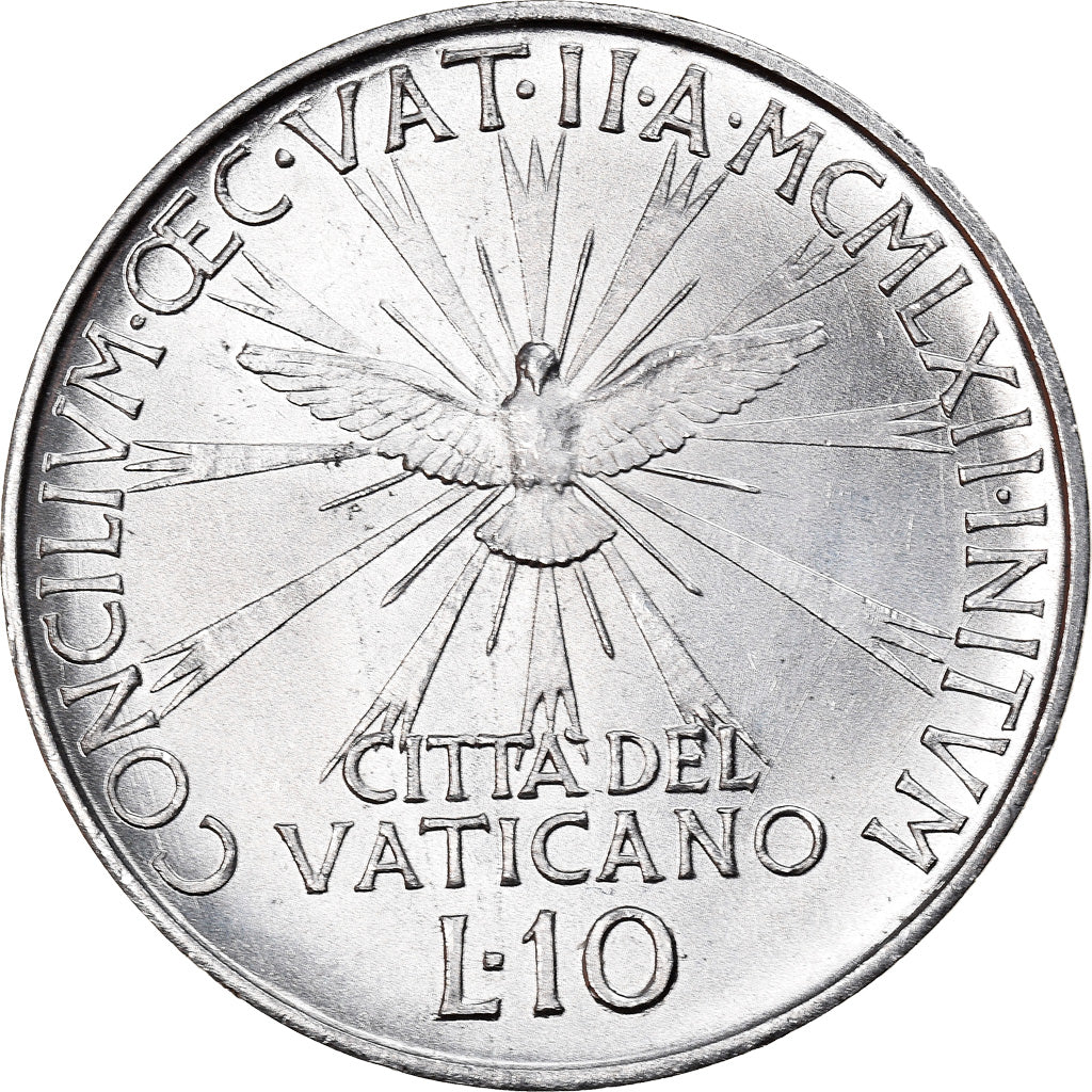 Coin, VATICAN CITY, John XXIII, 10 Lire, 1962, MS(63), Aluminum, KM:70