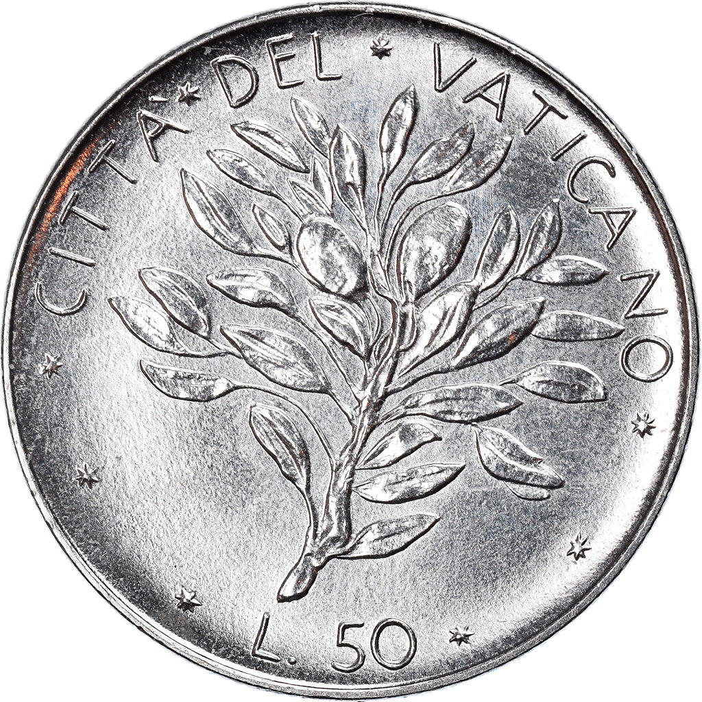 Monnaie, Cité du Vatican, Paul VI, 50 Lire, 1972, Roma, SPL, Stainless Steel