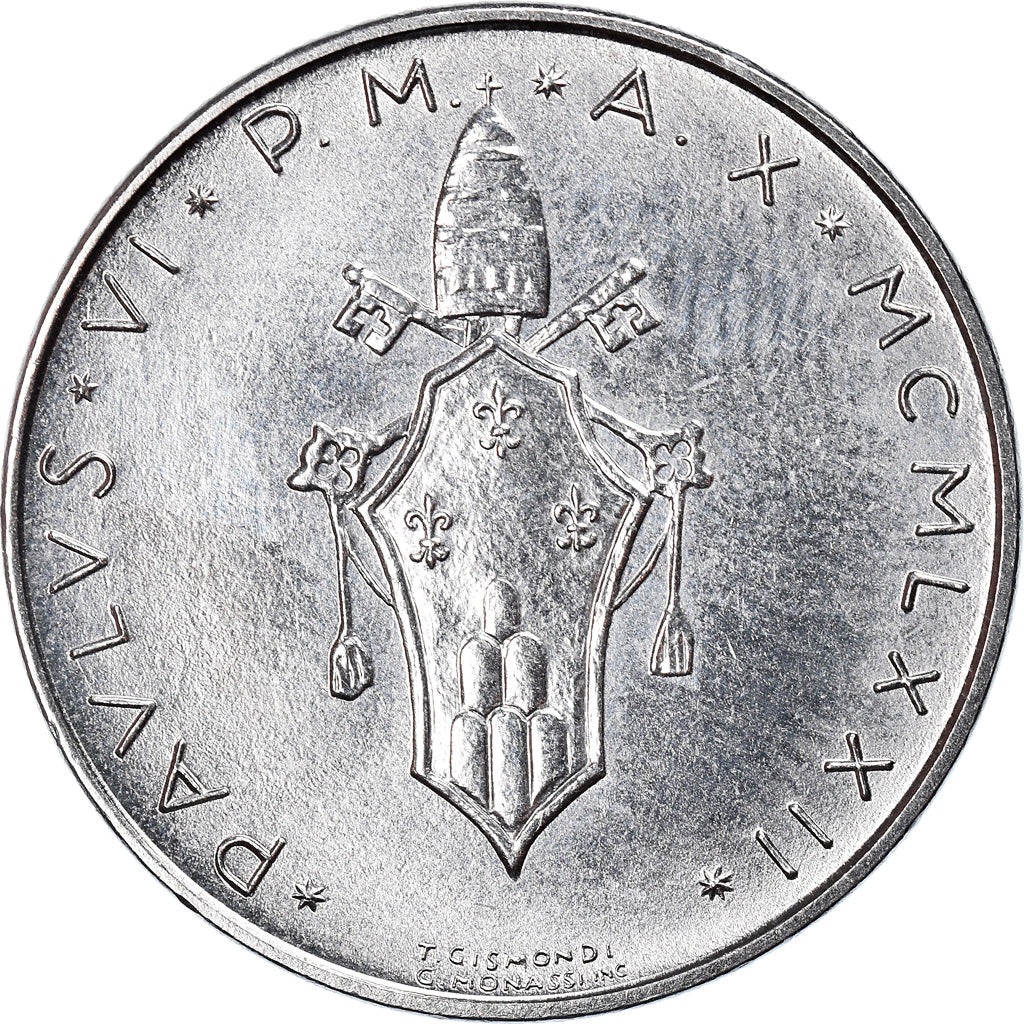 Monnaie, Cité du Vatican, Paul VI, 50 Lire, 1972, Roma, SPL, Stainless Steel