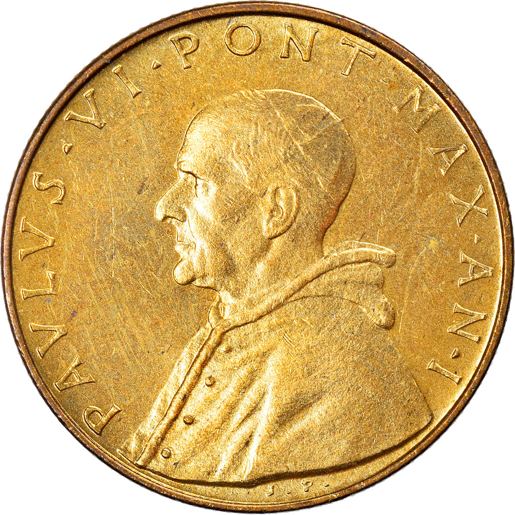 Moneta, PAŃSTWO WATYKAŃSKIE, Paul VI, 20 Lire, 1963, MS(63), Aluminium-Brąz