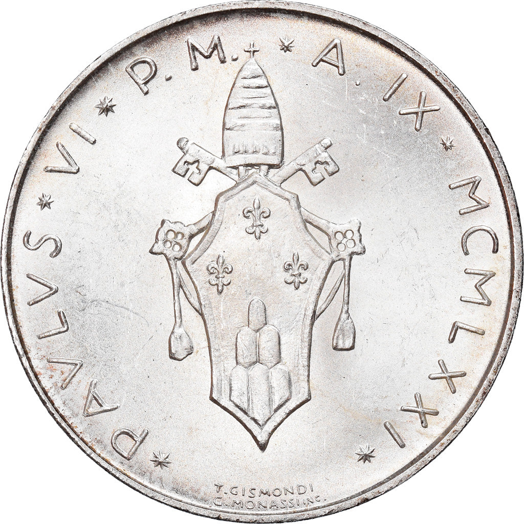 Coin, VATICAN CITY, Paul VI, 500 Lire, 1971, MS(63), Silver, KM:123