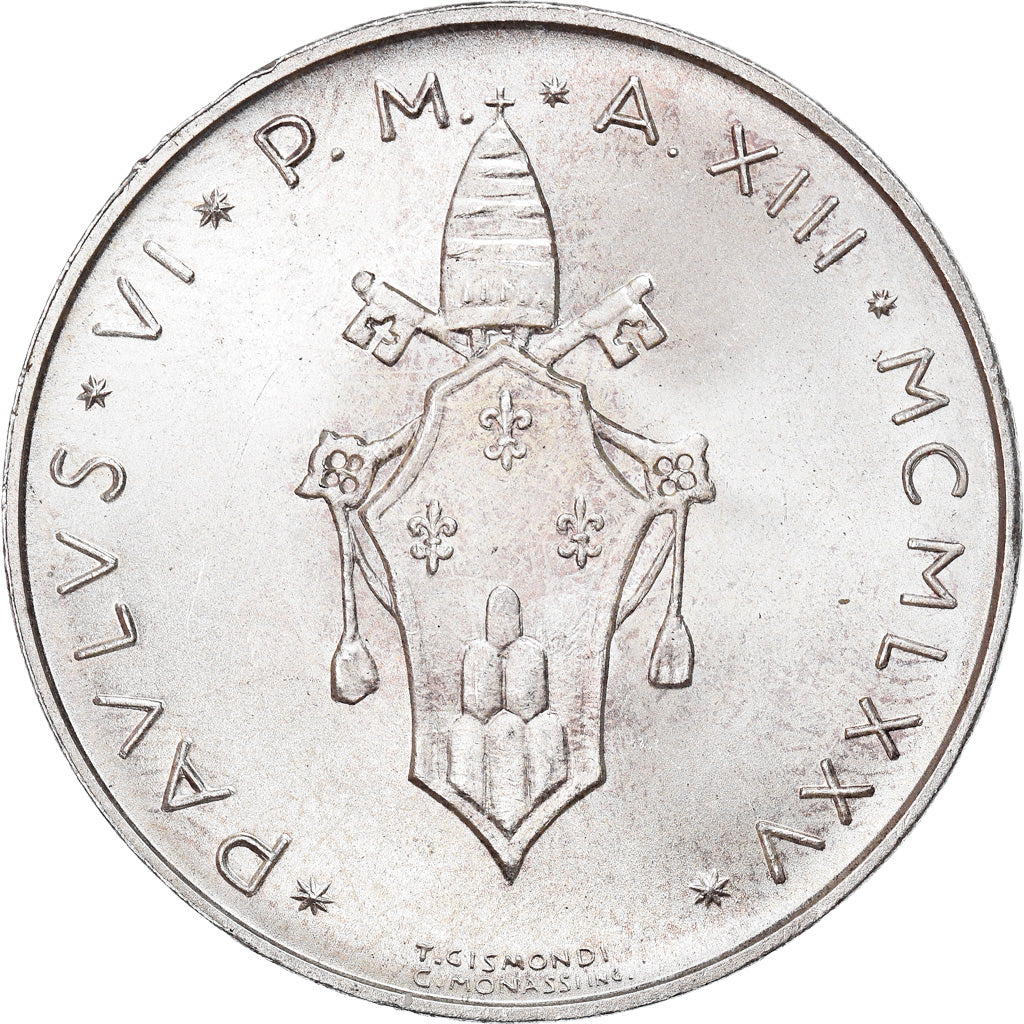 Moneda, CIUDAD DEL VATICANO, Paul VI, 500 Lire, 1975, SC, Plata, KM:123