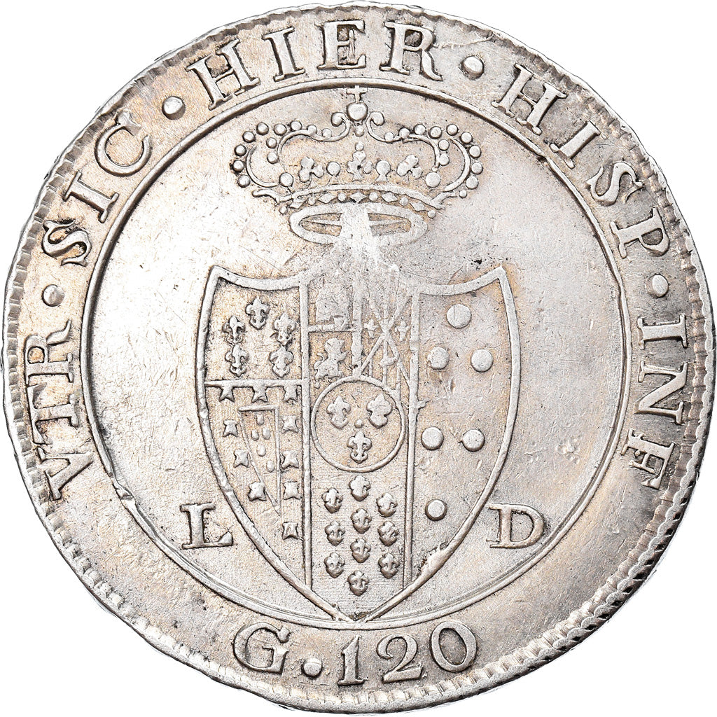 Munten, Italiaanse staten, NAPLES, Ferdinando IV, 120 Grana, 1805, Rare, ZF+