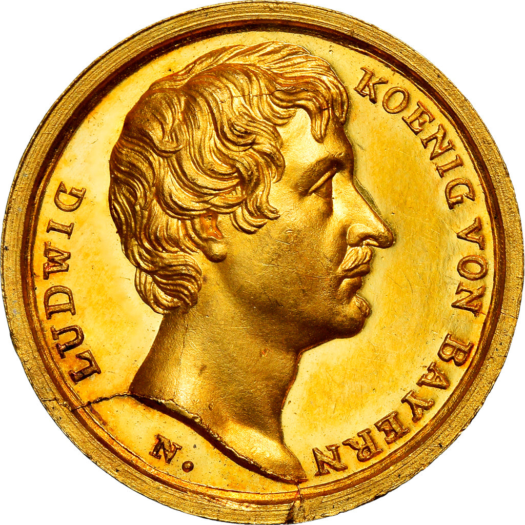 Kingdom of Bavaria, medaglia, Ludwig I, Coronation of Ludwig I of Bavaria, 1825