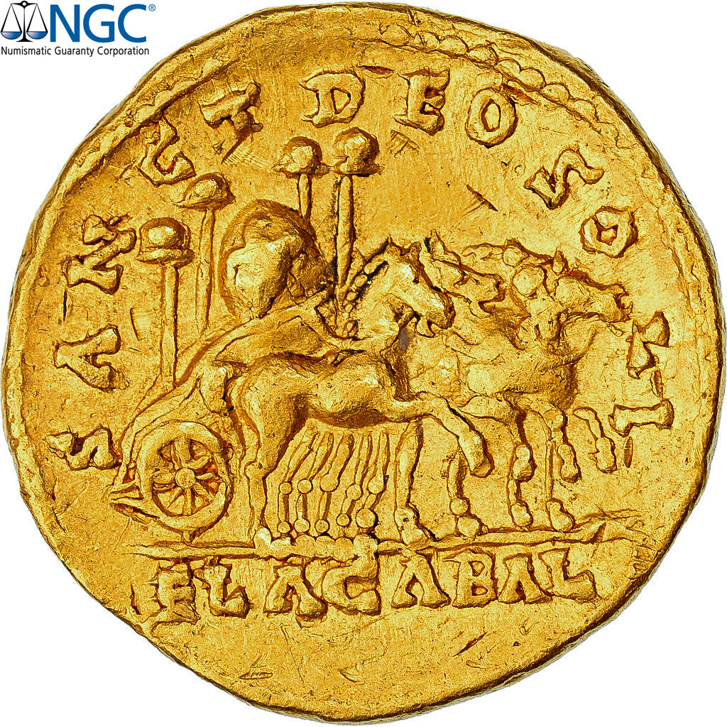 Héliogabale, Aureus, 218-222, Antioche, Très rare, Or, NGC, Ch VF 5/5-2/5